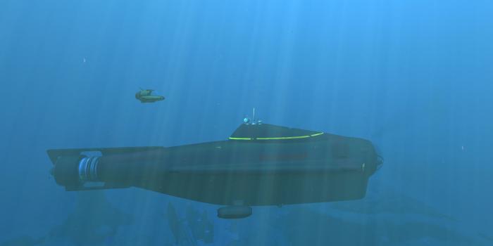 1920x1080 size comparison of the Seamoth and the Cyclops : subnautica