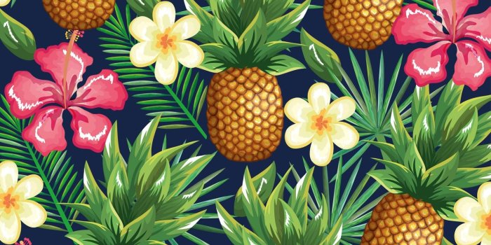 1332x850 Wallpaper flowers, background, pineapple, flowers, pattern