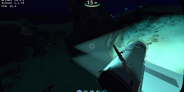1366x768 Subnautica, doesn't render player and lifepod, seamoth, cyclops and