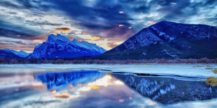 2048x1365 Canada Alberta Banff Mountains Reflection - Free Stock Photos