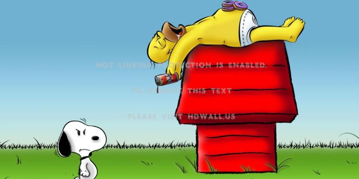 1920x1080 cartoons homer simpson snoopy donuts the simpsons sleeping