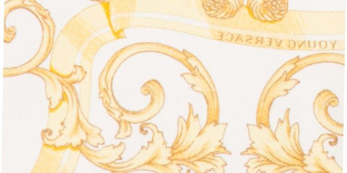 1017x1017 Young Versace Baby Girls White Dress with Gold Dragon Print