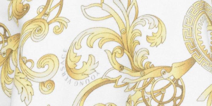 1200x1200 Young Versace Girls White & Gold Baroque Print Skirt - Young Versace