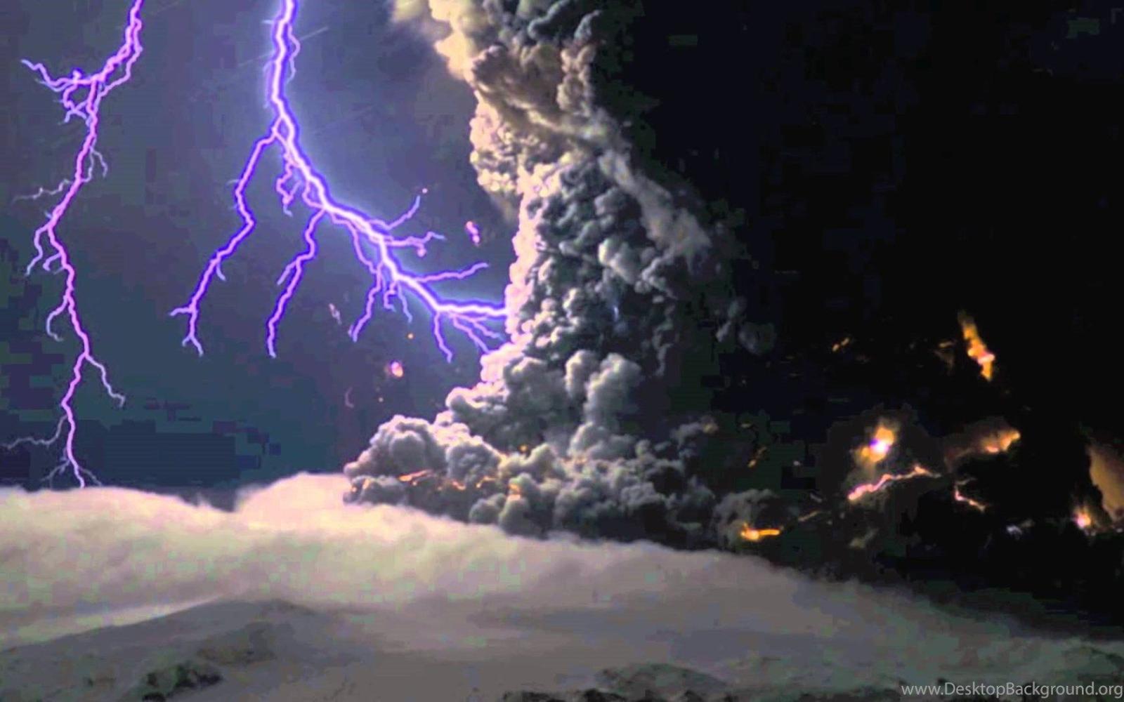 1680x1050 Volcano Lightning (Slide Show) YouTube Desktop Background