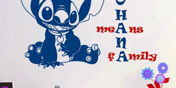 900x900 Wall Stitch Decal Baby Stitch Lilo and Stitch Quote Ohana Means Family  Children's Room Nursery Kids Vinyl Sticker Home Décor Murals A408