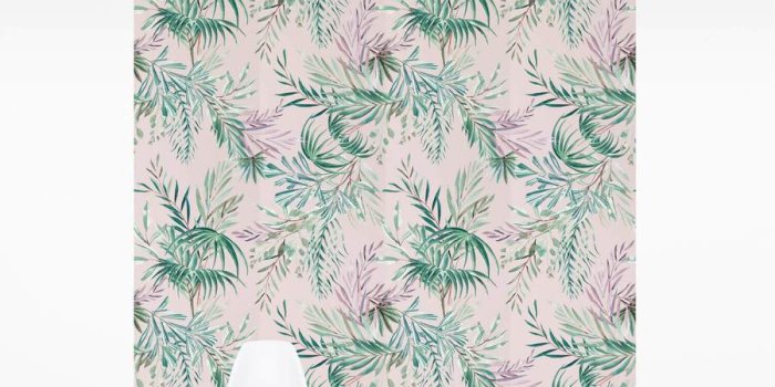 900x900 Light Pink Tropical removable wall mural