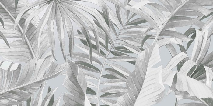 1000x1000 Palma Tropical Wallpaper Grey