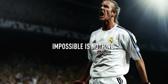 1024x768 Motivational Wallpapers Adidas Impossible is nothing David Bekham