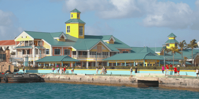 1920x1080 Nassau Bahamas Cruise Port Buildings Exterior Vibrant Scene with Arriving  Passengers on a Sunny Day at the Popular Island Destination Stock Video