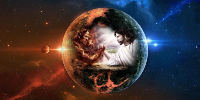 1600x900 Jesus Vs Satan Wallpaper (Starkovtattoo Arts) High Quality