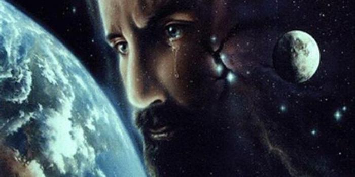 1064x800 Jesus in space, crying, earth, jesus, moon