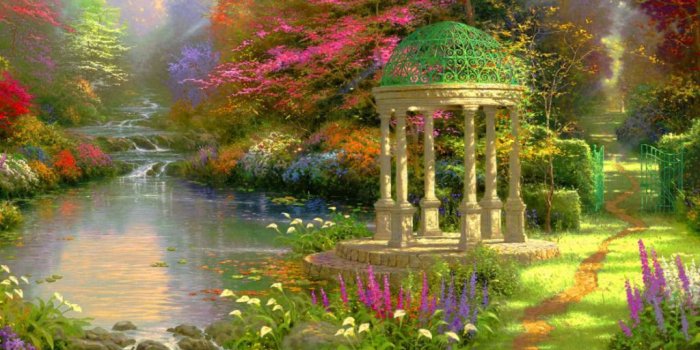 1024x768 Unique Garden Scene Of Nature #Wallpaper - HD Wallpapers