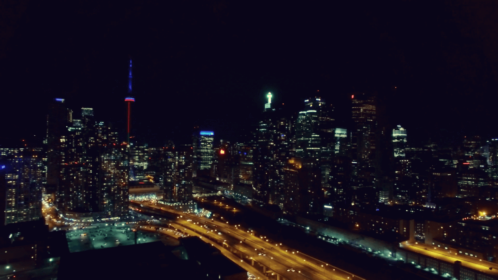 1920x1080 4k Toronto City Highway Lights Aerial Night Footage Stock Video Footage -  Storyblocks Video