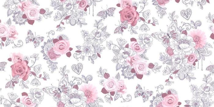 1000x1200 Rasch Rose Butterfly Heart Wallpaper - 202304 - Pink