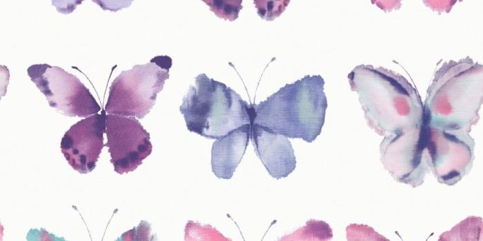 1000x1000 Rasch Butterflies Butterfly Motif Wallpaper Pink, Purple (273618)