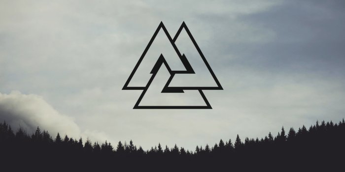 2600x1462 Celtic knot logo, valknut, Nordic, nordic landscapes, forest HD