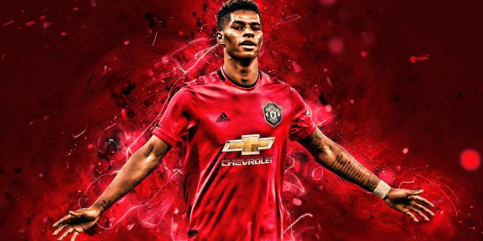 2880x1800 Download wallpapers Marcus Rashford, Manchester United FC, goal