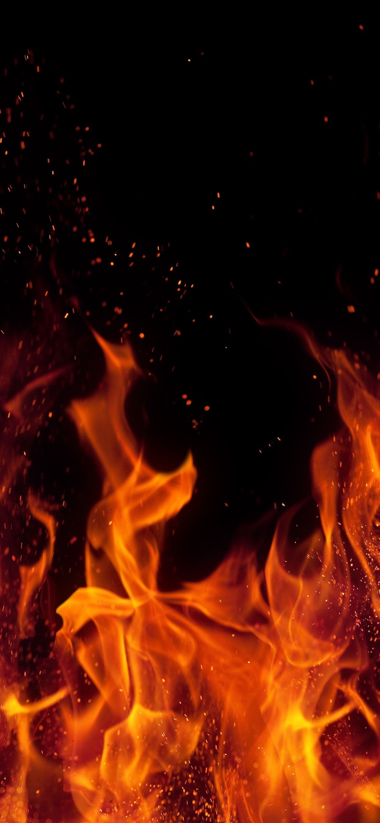 1242x2688 Fire, flame, sparks, black background 1242x2688 iPhone XS Max