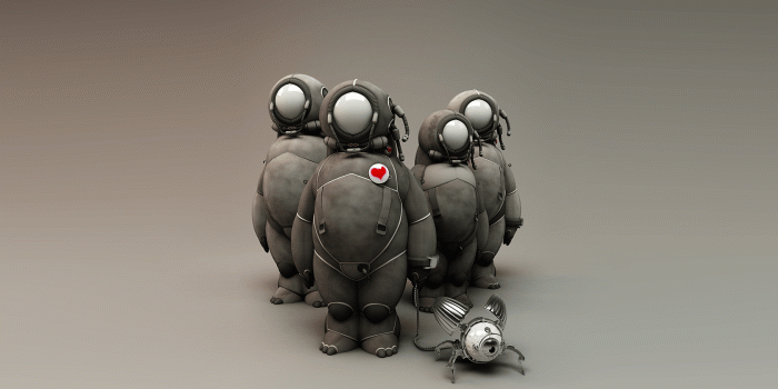 1680x1050 cool astronaut dolls with eyeball robot pet wallpaper | SPFFB in