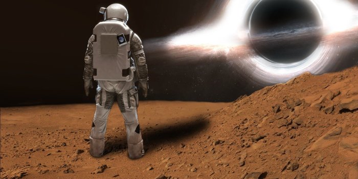 1920x1080 Astronaut Looking At A Black Hole. | High Def Wallpaper | Black hole