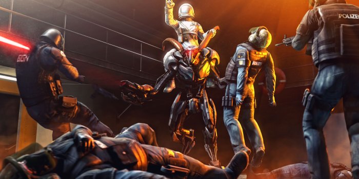 3840x2160 Photos Robot astronaut Man Police Fantasy 3D Graphics 3840x2160