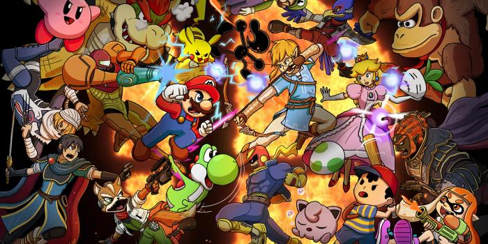 4960x2790 I drew a little Smash Switch wallpaper for you all! : NintendoSwitch