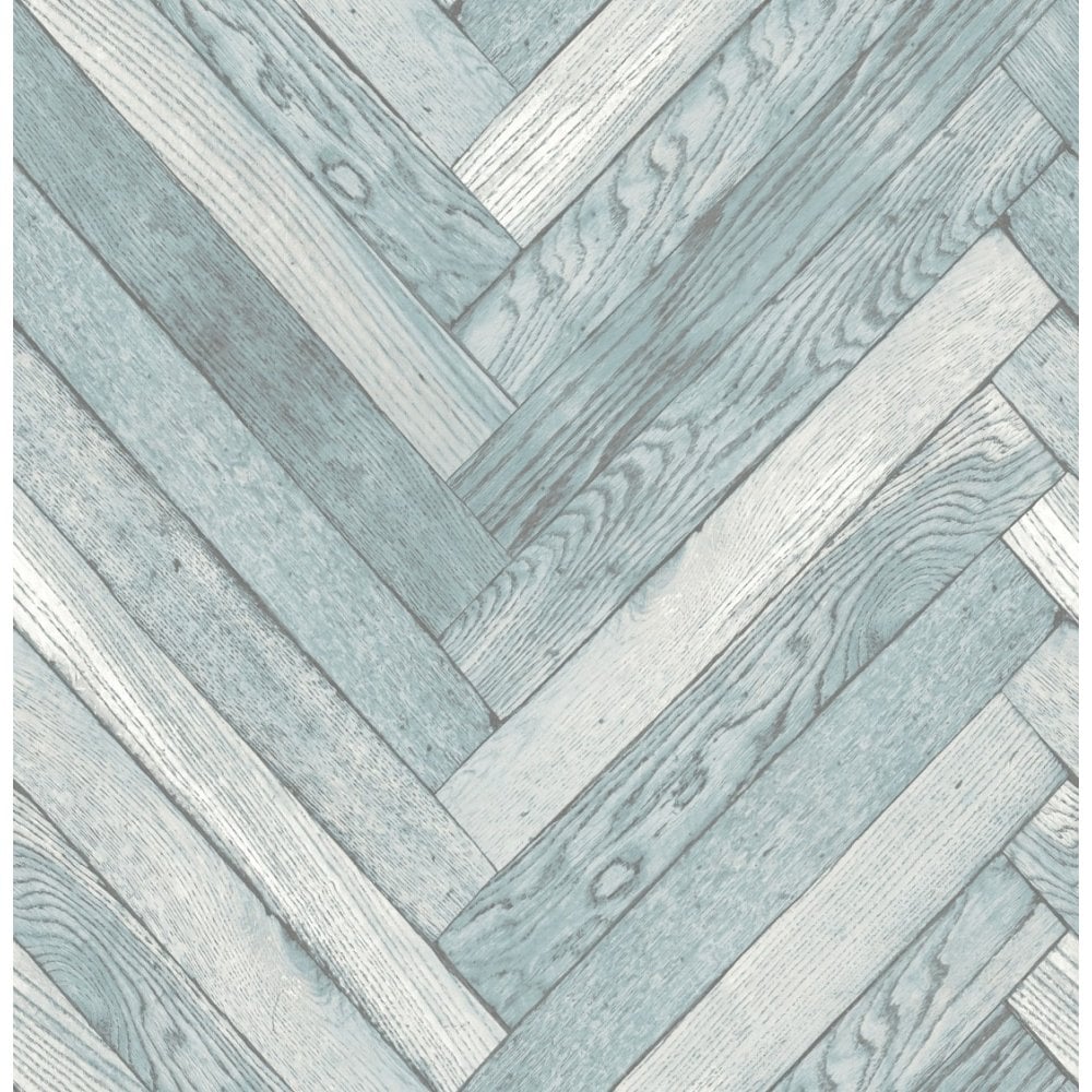 1000x1000 Fine Decor Distinctive Parquet Wood Wallpaper Blue (FD40883)