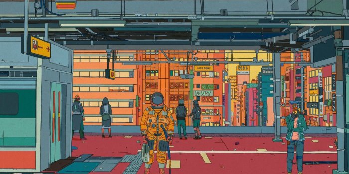 1332x850 Wallpaper The city, Robot, Style, Astronaut, City, Astronaut