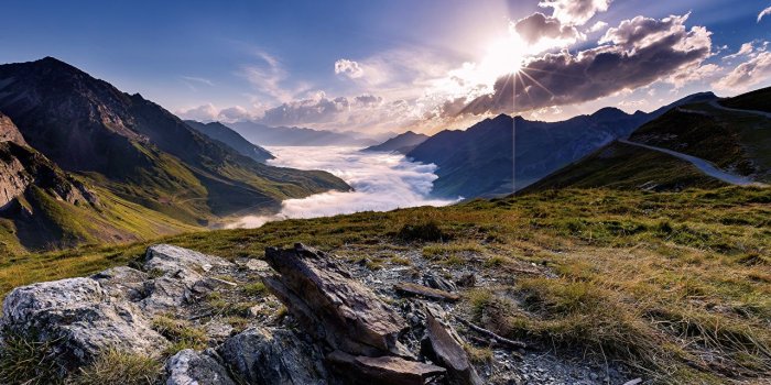 1280x752 Wallpaper France La Mongie Midi-Pyrenees Nature Mountains Sunrises