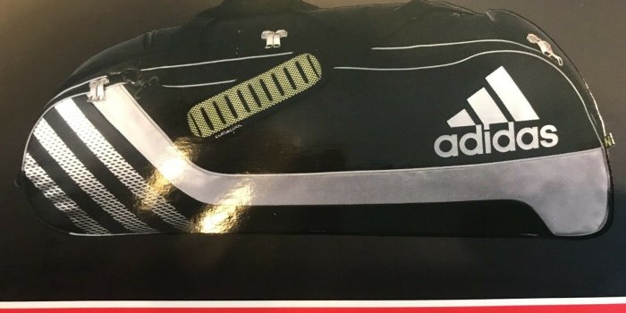 1600x1200 adidas Loadflex Baseball Softball Player Bat Bag 3 Stripe Black Gray 4 Bats