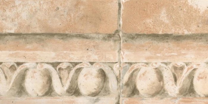 1000x1000 Vintage Faux Crown Molding Distressed Light Brown Prepasted Wallpaper Border