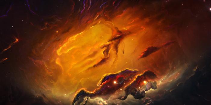 8610x5337 Download 8610x5337 Nebula, Orange, Stars, Galaxy Wallpapers