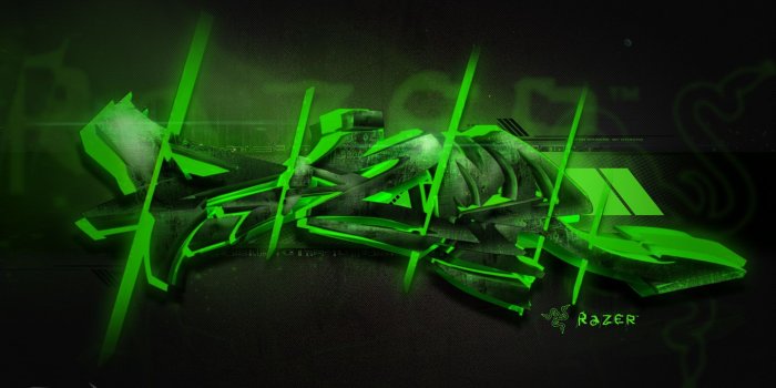 1440x900 Razer overclocking wallpaper 3d graffiti - Graffiti Technica