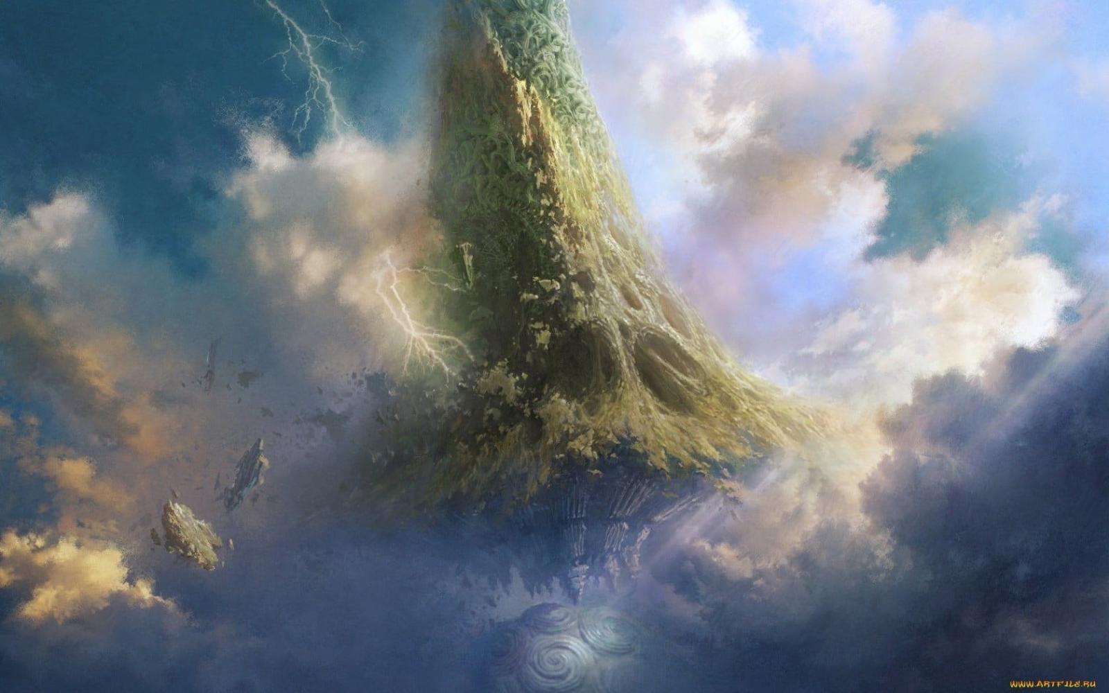 1680x1050 Floating island illustration, fantasy art HD wallpaper | Wallpaper Flare