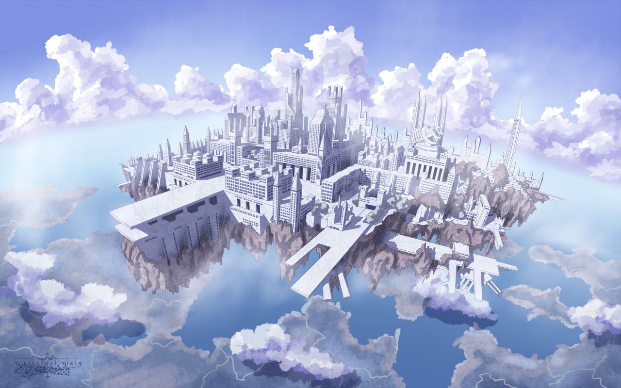 1280x800 2935187 pixiv fantasia building sky clouds floating island wallpaper
