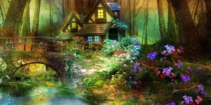 1280x800 Magic House In The Woods wallpaper