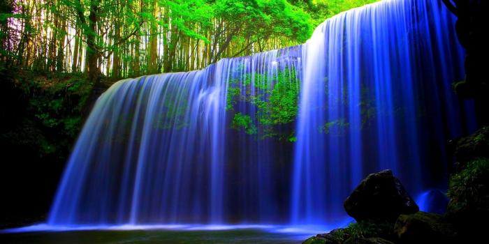 1920x1200 rainforest waterfalls | Blue Waterfall Forest Wallpapers Pictures