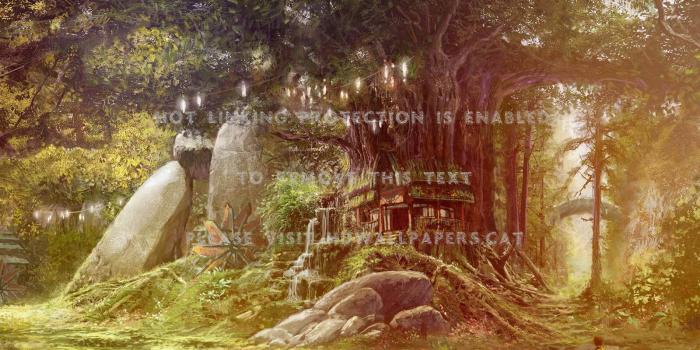 1600x1200 Magic House In The Woods wallpaper | nature and landscape