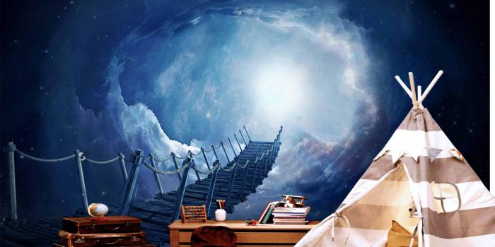 2048x1500 Magic Portal, Magic Bridge and Clouds, Nursery, Fairy Tale, Gorgeous  WALLPAPER Art, Wall Mural, Adhesive Vinyl