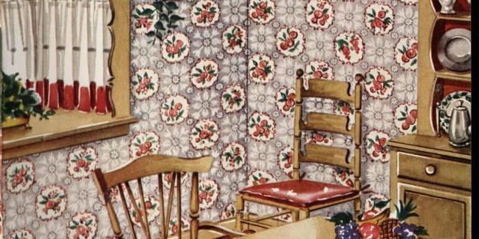 1009x1338 Sears: Color-perfect wallpapers: color magic for every room, 1948