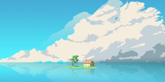 1920x1080 8 Bit Artwork House Island In Middle Of Water, HD Artist, 4k