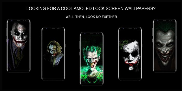 2000x1000 Joker Dark Black AMOLED Lock Screen Wallpaper for Android - APK Download