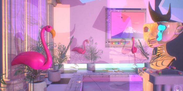 1920x1080 ArtStation - 90's Aesthetic Vaporwave Dungeon, Manuela Rivas