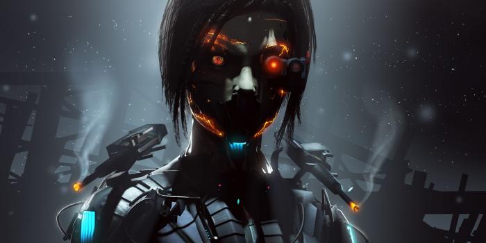 2560x1440 Picture robots Face Girls Fantasy 2560x1440