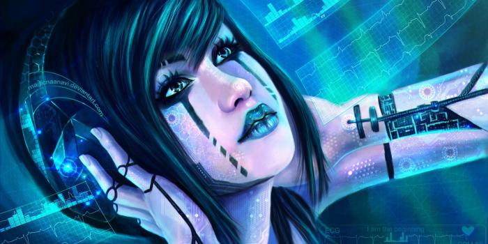 1920x1080 Technics, Cyborg, Music, Girl, Headphones, Fantasy, Wallpaper, Art