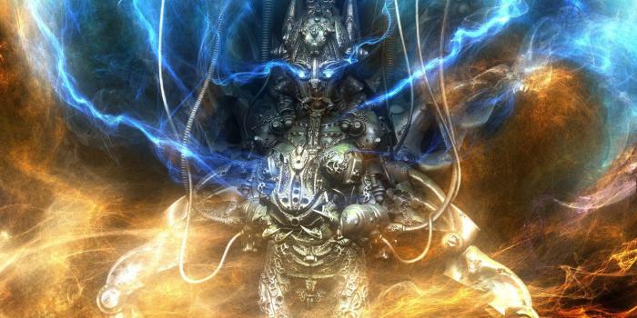 1920x1200 Female robot powered by lightning wallpaper - Fantasy wallpapers