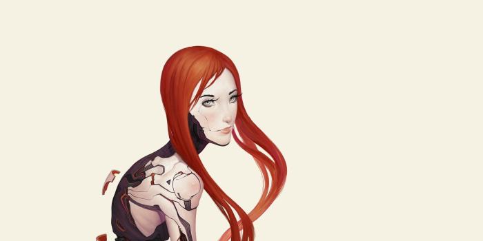 1920x1080 Download wallpaper 1920x1080 girl, robot, cyborg, hair full hd, hdtv