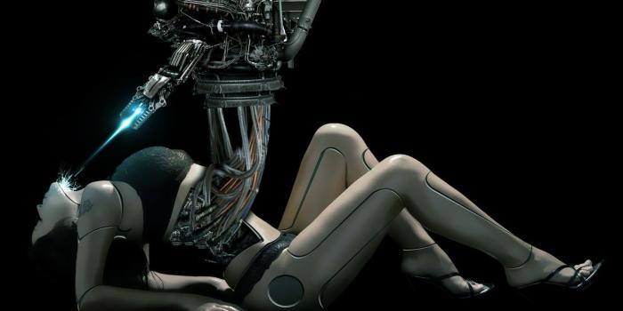 1332x850 Wallpaper robot, cyborg, tablet, female body images for desktop