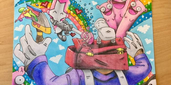 1024x768 Castle Crashers - Pink Knight Smash by Gl00mySh4d0w