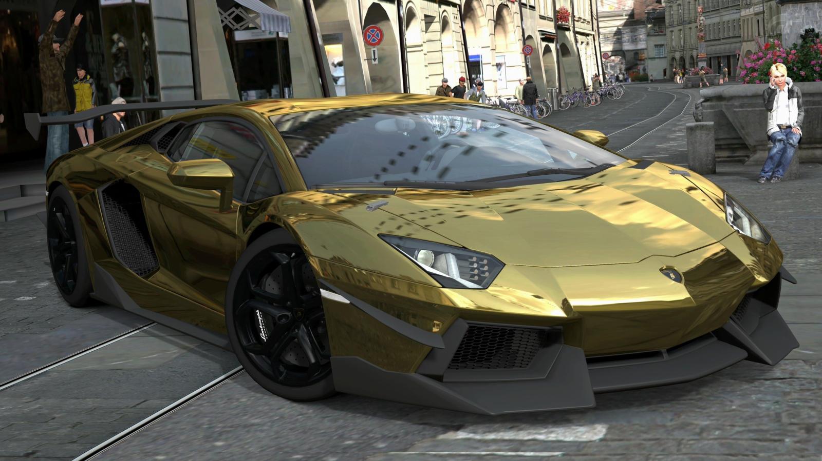 3000x1687 Lamborghini Aventador Gold 2355 Full HD Wallpaper Desktop - Res